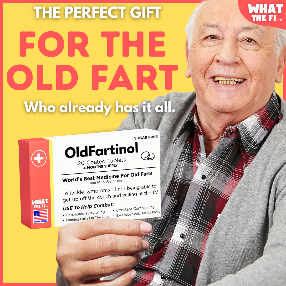 Funny OldFartinol Birthday Gag Gift, 120 Sugar-Free Mints Made in USA