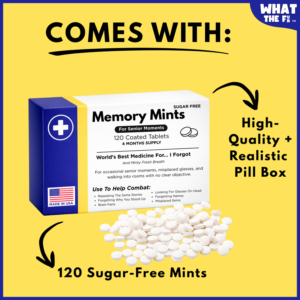 Funny Memory Gift, Memorymints, 120 Sugar-Free Mints, Senior Gag Gift
