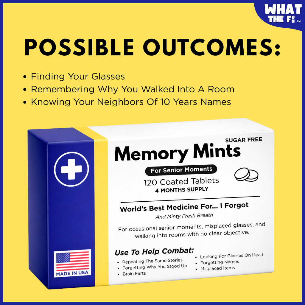 Funny Memory Gift, Memorymints, 120 Sugar-Free Mints, Senior Gag Gift