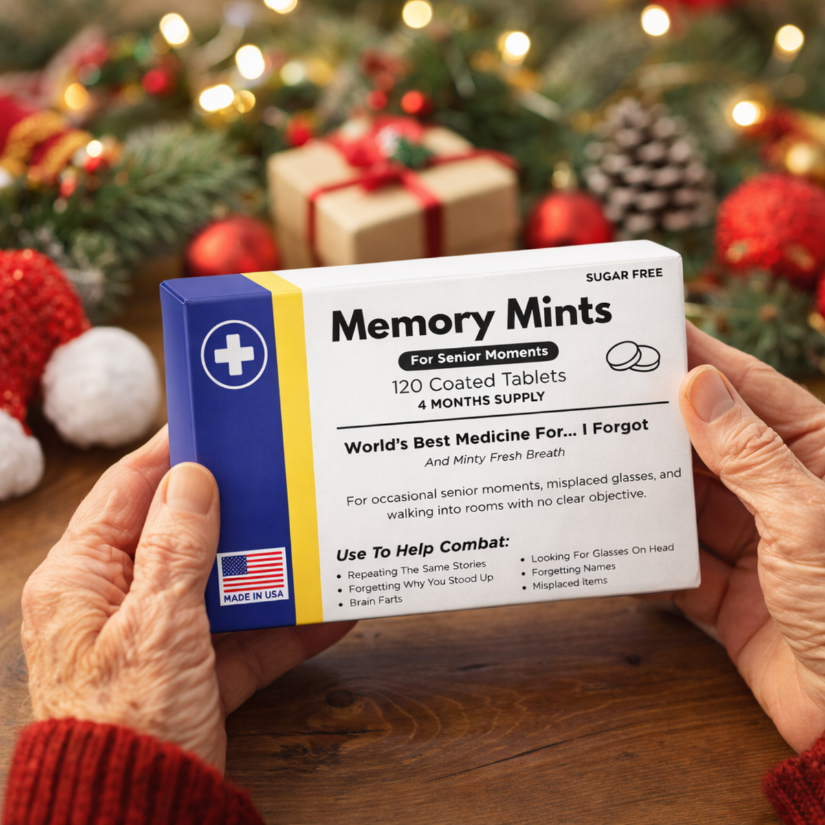 Funny Memory Gift, Memorymints, 120 Sugar-Free Mints, Senior Gag Gift