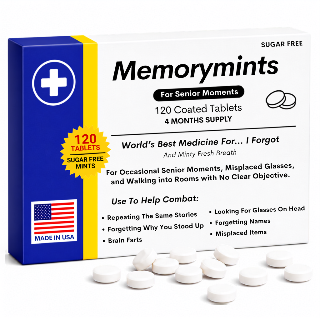 Funny Memory Gift, Memorymints, 120 Sugar-Free Mints, Senior Gag Gift